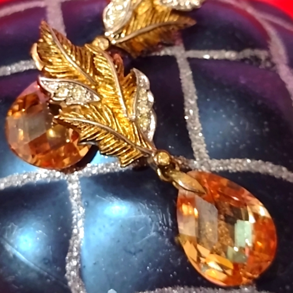 Pineapple Crystal Drop Earrings - image 6